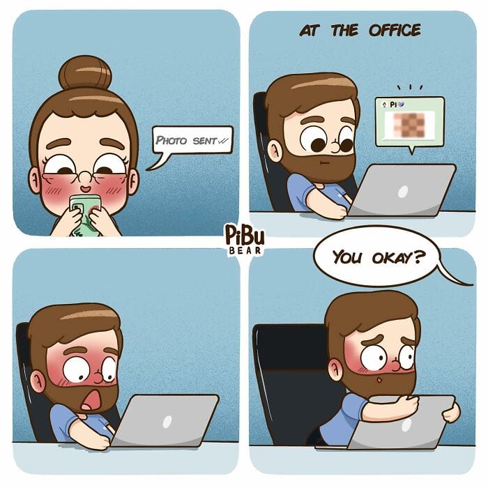 10-4 20 Pibu Bear Comics Show the Daily Life Adventures of Being in a Relationship