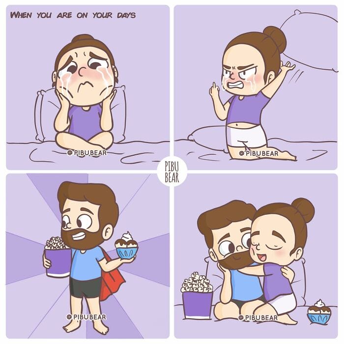 12-4 20 Pibu Bear Comics Show the Daily Life Adventures of Being in a Relationship