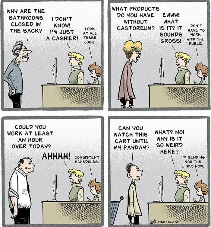 14-12 10+ Times Artist Stephen Beals Sums Up the Struggles People Face Working in Retail