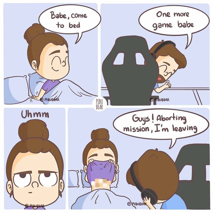 14-3 20 Pibu Bear Comics Show the Daily Life Adventures of Being in a Relationship