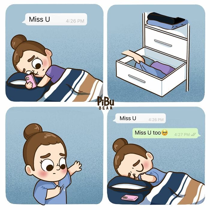 16-3 20 Pibu Bear Comics Show the Daily Life Adventures of Being in a Relationship