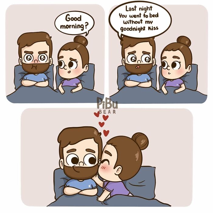 17-2 20 Pibu Bear Comics Show the Daily Life Adventures of Being in a Relationship