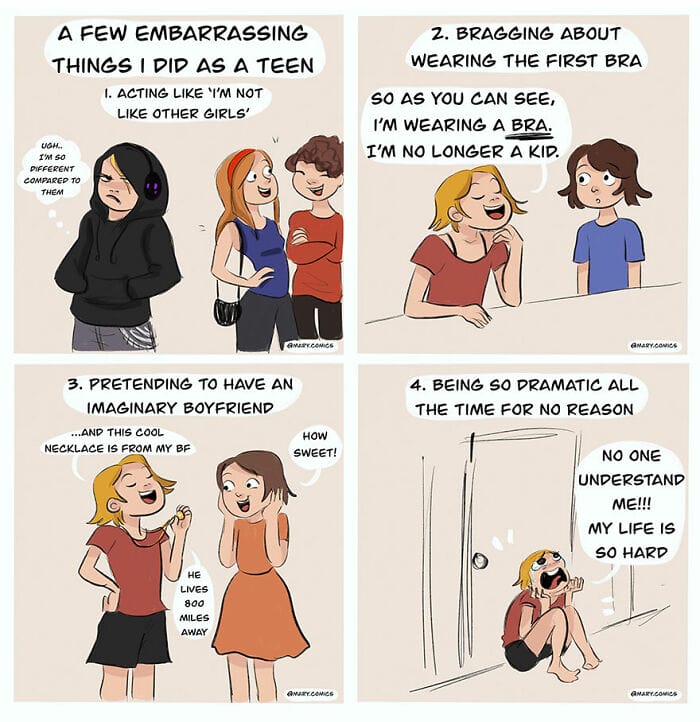 19-19 20 Mary Comics about a Young Woman and Her Relationship