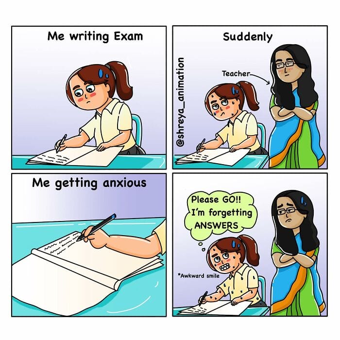 2-1 20 Amazing Comics by Shreya Animation Summarize a Girl's Daily Life