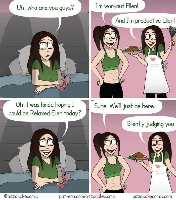 20-13 20 Pizza Cake Comics about Relatable Situations by Cartoonist Ellen Woodburry