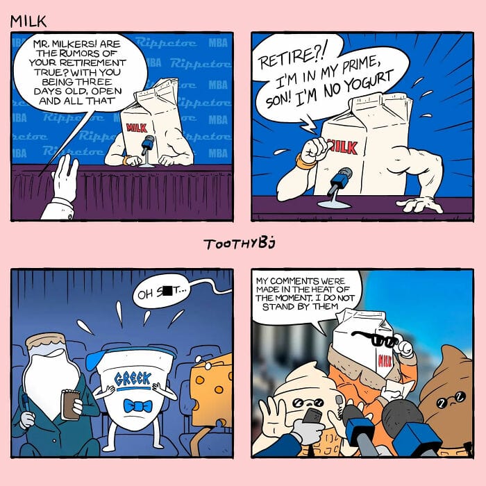 3-33 Here are the 20 "Toothy" character comics by the artist who has a great sense of humour