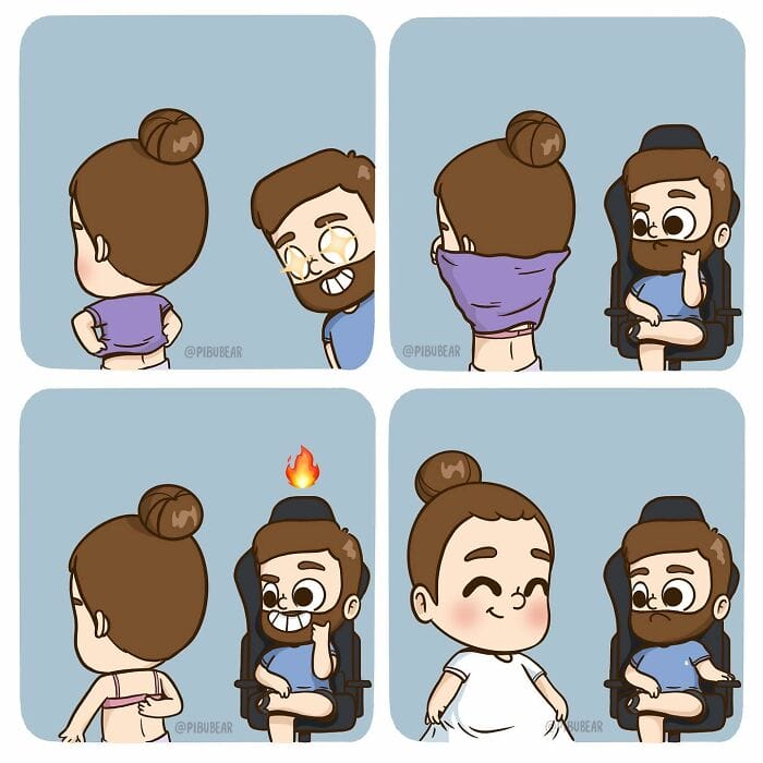 6-4 20 Pibu Bear Comics Show the Daily Life Adventures of Being in a Relationship