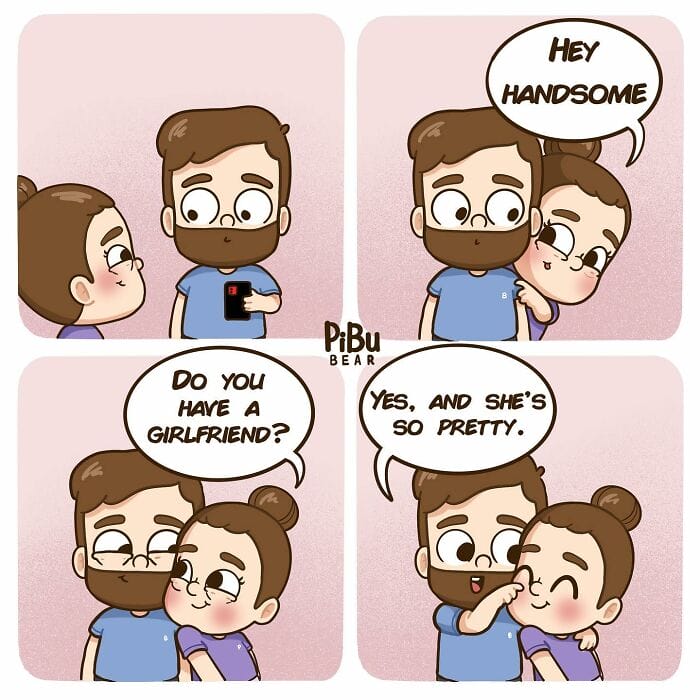 7-4 20 Pibu Bear Comics Show the Daily Life Adventures of Being in a Relationship