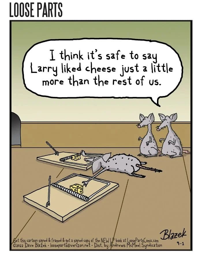 14 20 Times Artist Loose Parts Guy Captures Ridiculous Situations in Single-Panel