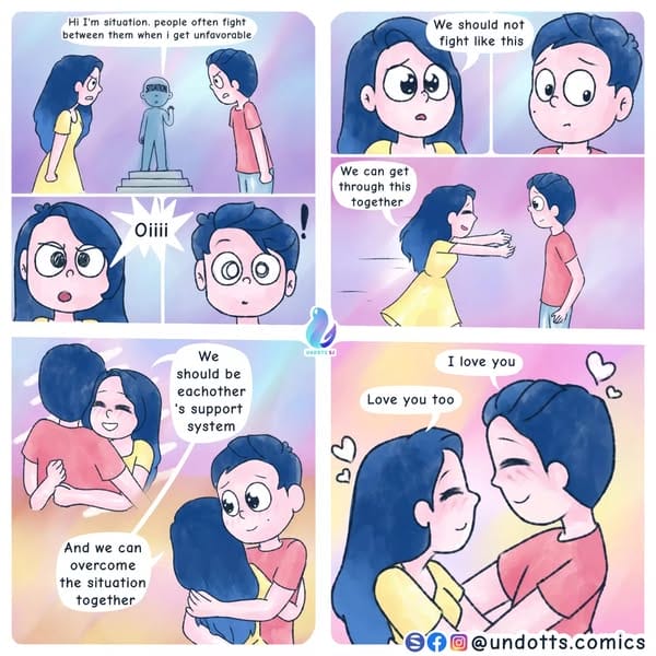 15-33 15+ Undotts Comics that relates how couple cares for each other