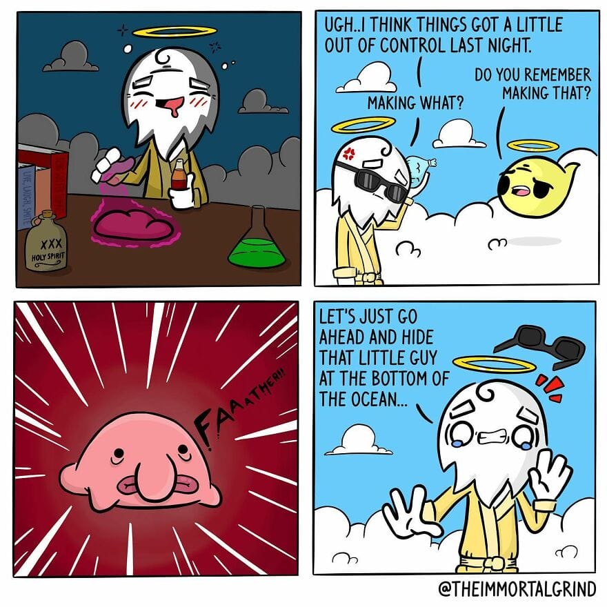 16-52 30 Times This Artist Creates Quirky Comics About The Death And The Life After Death