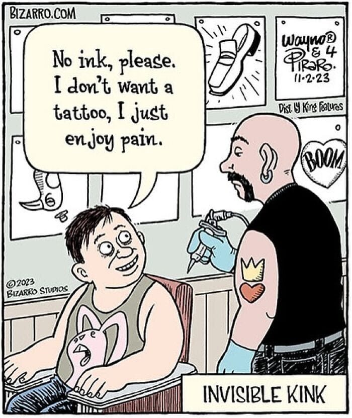 17-4 15+ Bizarro Comics Feature Surreal humor That Depicts Situations