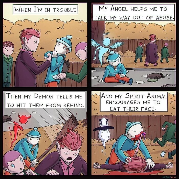 6-35 This Artist’s 25 Dark Comics illustrate  Situations Happened with a Person in Real Life