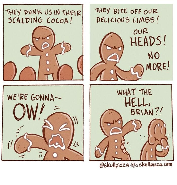8-27 10+ Skull Pizza Spooky Comics About Humorous Situations