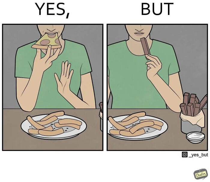 9 20 Two-Panel Illustrations That Depict Contradictory Situations in Society