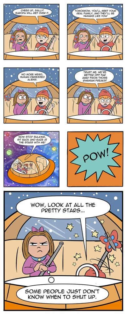 methefamilypet7-408x1024 Artist Explores Humorous Tale of Human Girl Adopted as Alien Pet (20 New Illustrations)