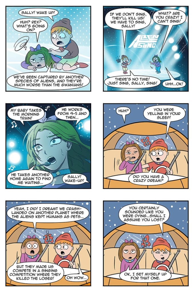 methefamilypet8-683x1024 Artist Explores Humorous Tale of Human Girl Adopted as Alien Pet (20 New Illustrations)